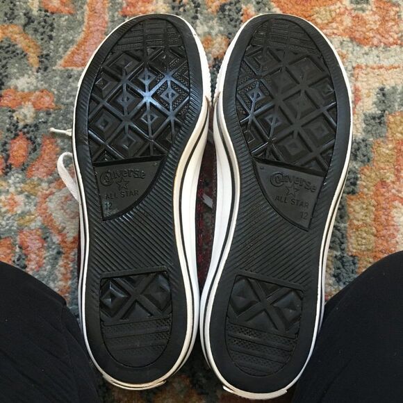 CONVERSE Red Black Gray SW Blanket Weave High Hi Top Shoes Men's 12 Women's 14 T - Picture 9 of 9